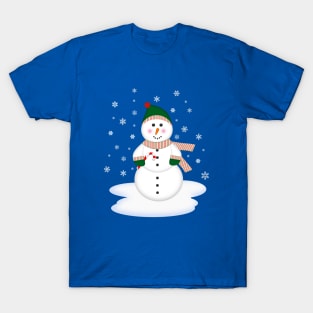 Christmas Snowman Scene T-Shirt